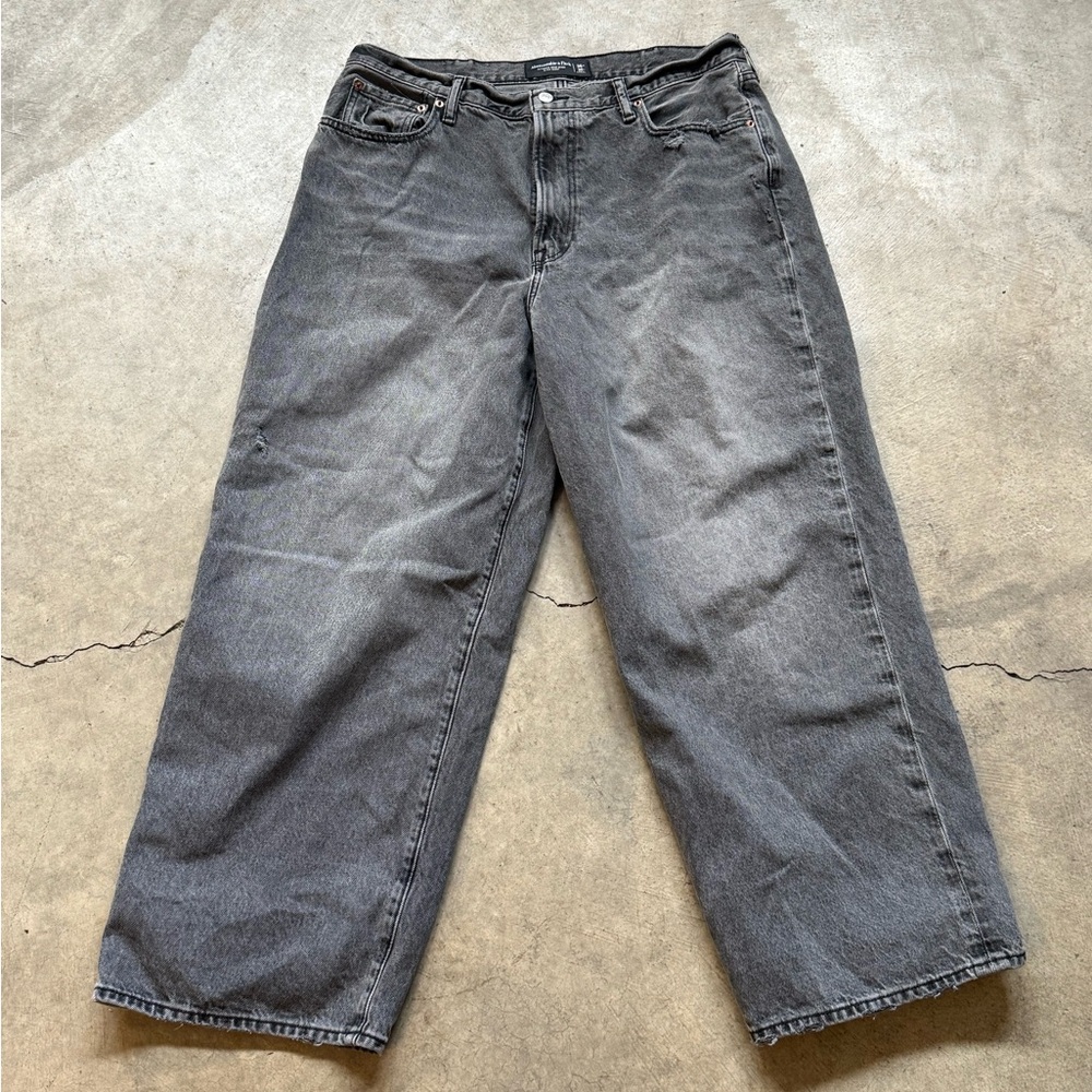 Abercrombie Dark Gray Black Baggy Jeans - Picture 1 of 3